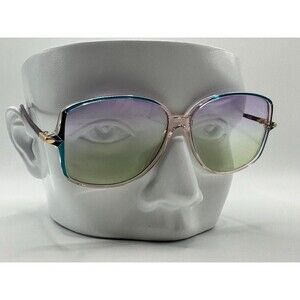 True Vintage Oversize Eyeglasses NOS Granny Style Custom Violet/Green Lens #795